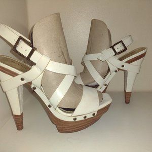 Vintage Bakers white leather Kimm platform sandals 7